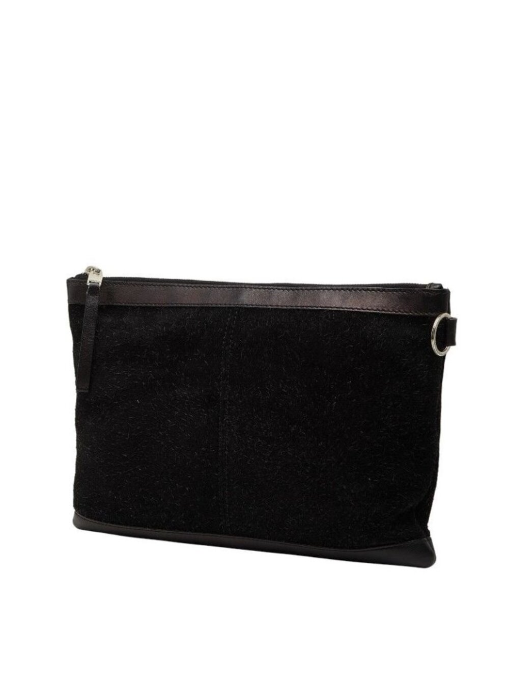 Balenciaga Classic Clip M Clutch Black Suede Leather - Picture 2 of 10